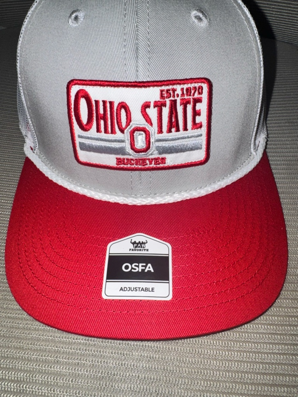 NWT- Ohio State Buckeyes Patch Trucker Hat - Red & White